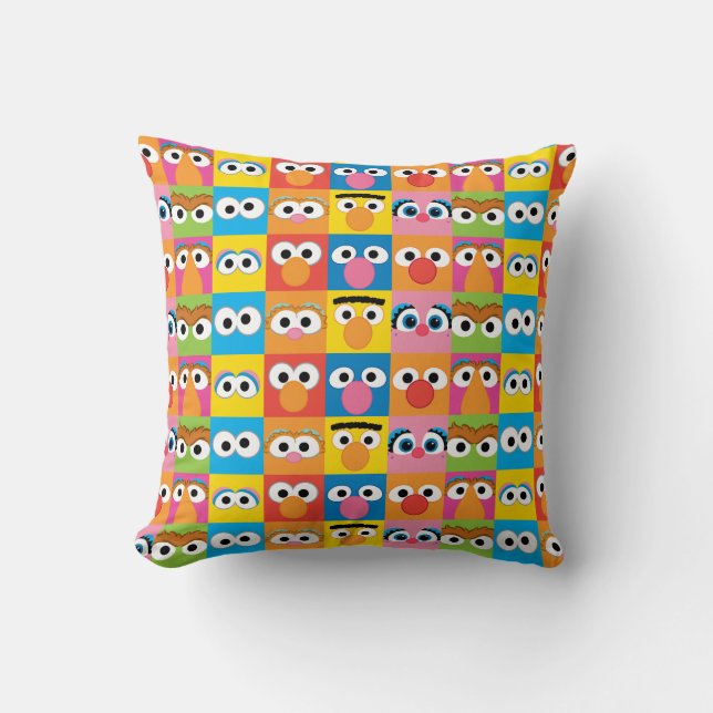 Sesame Street Character Eyes Pattern Cushion (Front)