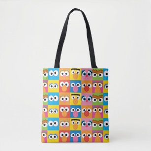 Sesame Street Character Eyes Pattern Tote Bag