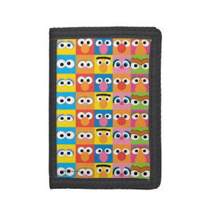 Sesame Street Character Eyes Pattern Trifold Wallet