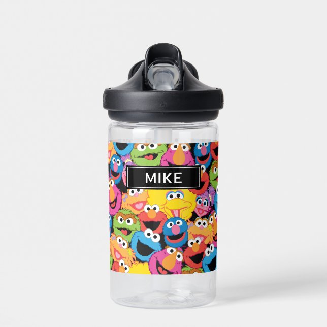 Sesame Street Character Faces | Add Your Name Water Bottle (Front)