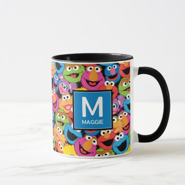 Sesame Street Character Faces Name & Monogram Mug (Right)