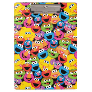Sesame Street Character Faces Pattern Clipboard