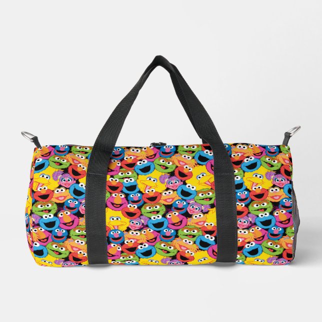 Sesame Street Character Faces Pattern Duffle Bag (Front)