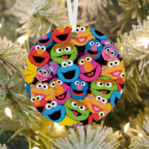 Sesame Street Character Faces Pattern Metal Tree Decoration