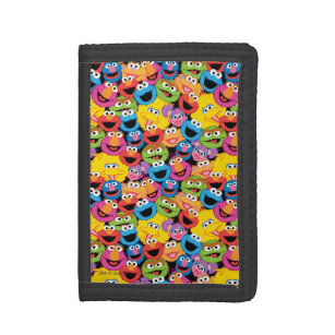 Sesame Street Character Faces Pattern Tri-fold Wallet