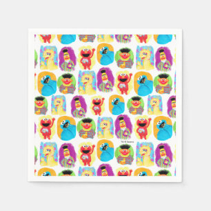 Sesame Street Character Fun & Colourful Pattern Napkin