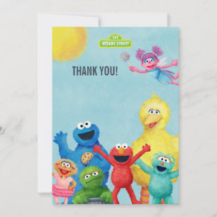 Sesame Street Character Illustration Birthday Thank You Card