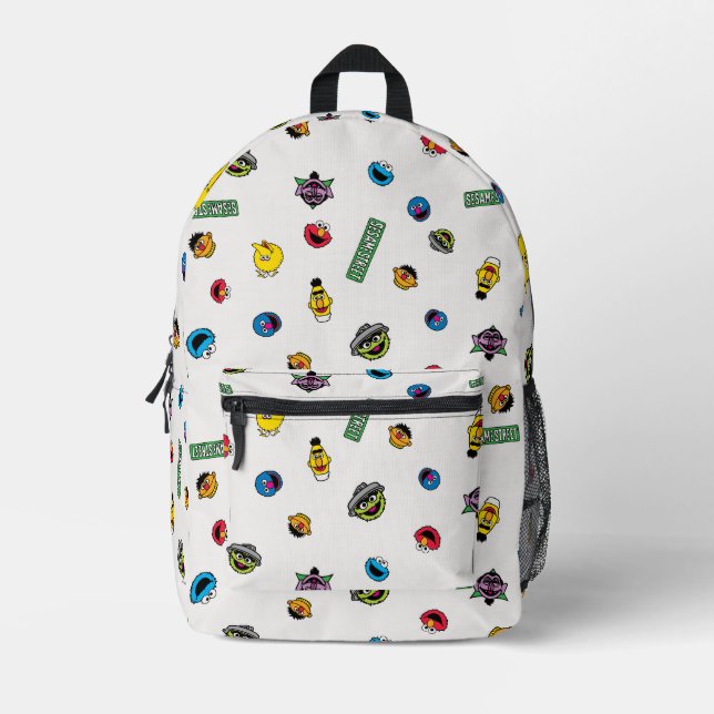 Sesame Street Character Pattern Scarf Printed Backpack (Front)