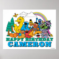 Sesame Street Characters Birthday Poster