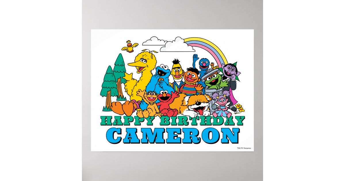 Sesame Street Characters Birthday Poster | Zazzle