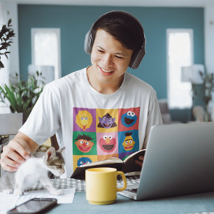 Sesame Street Characters Colorblock Grid T-Shirt