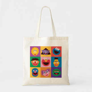 Sesame Street Characters | Colorblock Grid Tote Bag