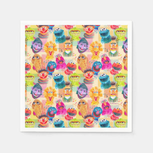 Sesame Street Characters   Colourful Pattern Napkin