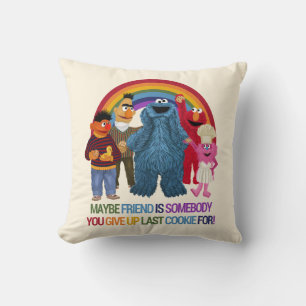 Sesame Street Characters   Friends Quote Cushion