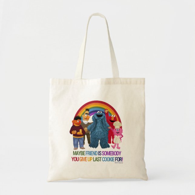 Sesame Street Characters | Friends Quote Tote Bag (Front)
