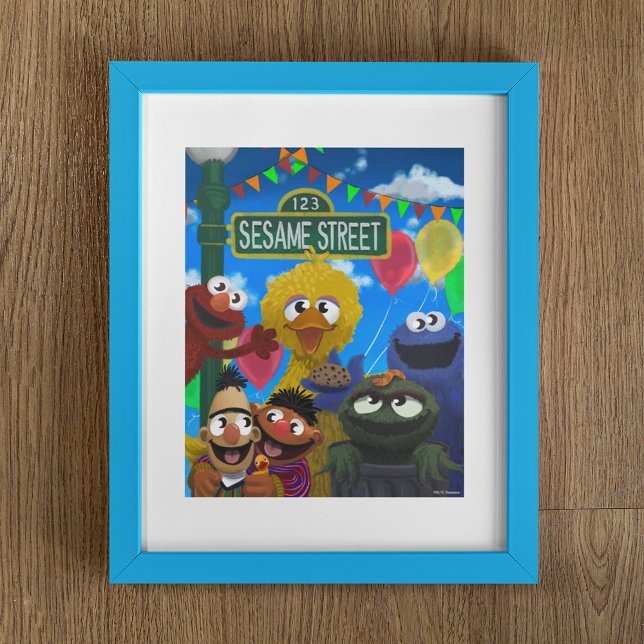 Sesame Street Characters | Party Scene Poster (Poster in frame)