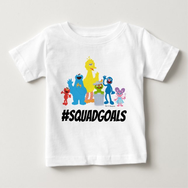 Sesame Street Characters | #SQUADGOALS Baby T-Shirt (Front)