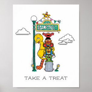 Sesame Street Characters & Street Sign