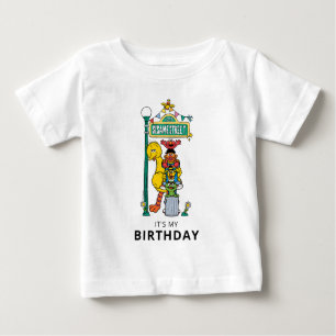 Sesame Street Characters & Street Sign Birthday Ba Baby T-Shirt