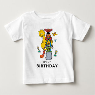 Sesame Street Characters & Street Sign Birthday Baby T-Shirt