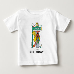 Sesame Street Characters & Street Sign Birthday Baby T-Shirt