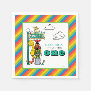 Sesame Street Characters & Street Sign Birthday Na Napkin
