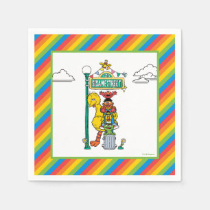 Sesame Street Characters & Street Sign Birthday Napkin