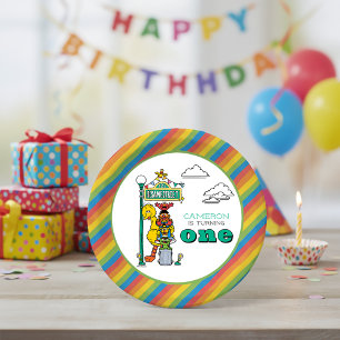 Sesame Street Characters & Street Sign Birthday Pa Paper Plate