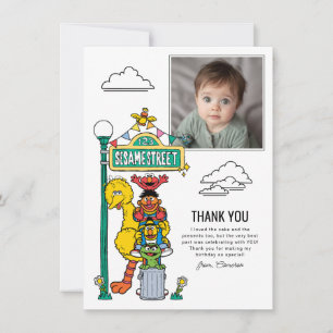 Sesame Street Characters & Street Sign Thank You Card