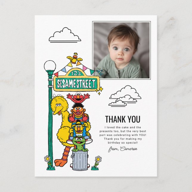 Sesame Street Characters & Street Sign Thank You P Postcard (Front)