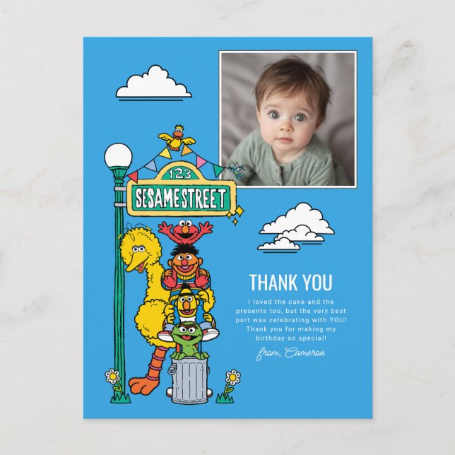Sesame Street Characters & Street Sign Thank You P Postcard (Front)