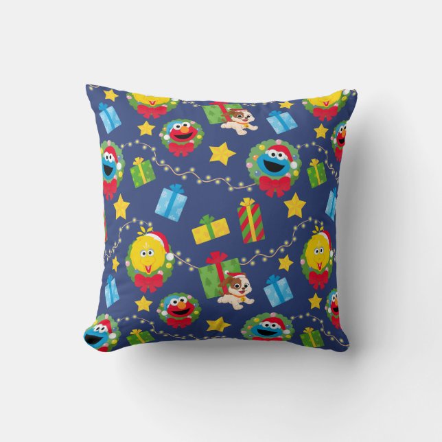 Sesame Street Christmas Lights Pattern Cushion (Front)