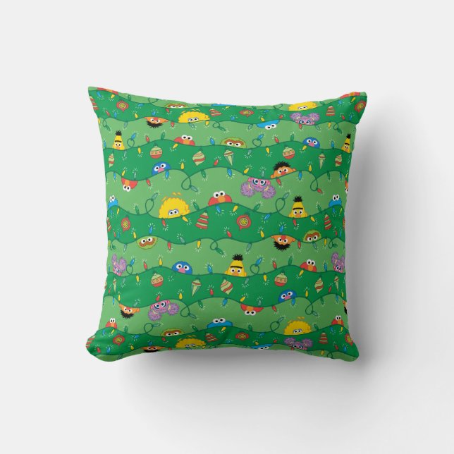 Sesame Street Christmas Lights Pattern Cushion (Front)