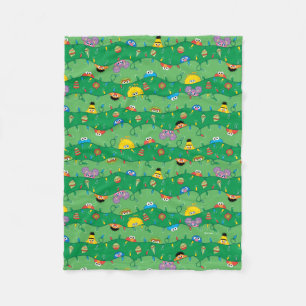 Sesame Street Christmas Lights Pattern Fleece Blanket