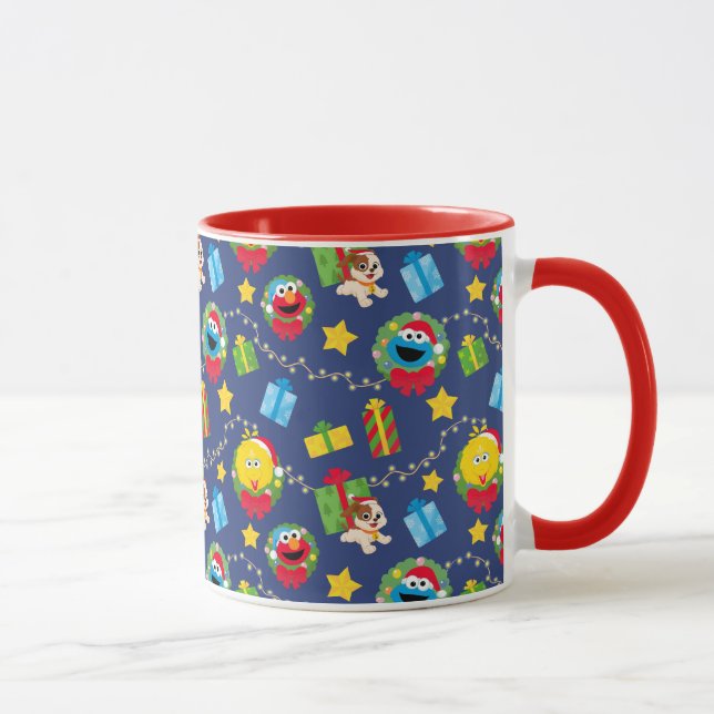 Sesame Street Christmas Lights Pattern Mug (Right)