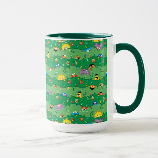Sesame Street Christmas Lights Pattern Mug (Right)