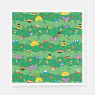 Sesame Street Christmas Lights Pattern Napkin