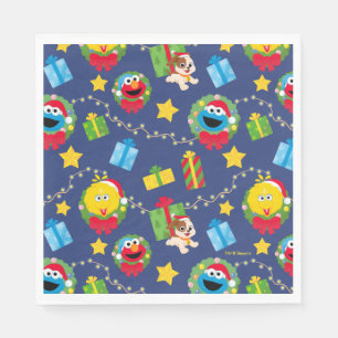 Sesame Street Christmas Lights Pattern Napkin