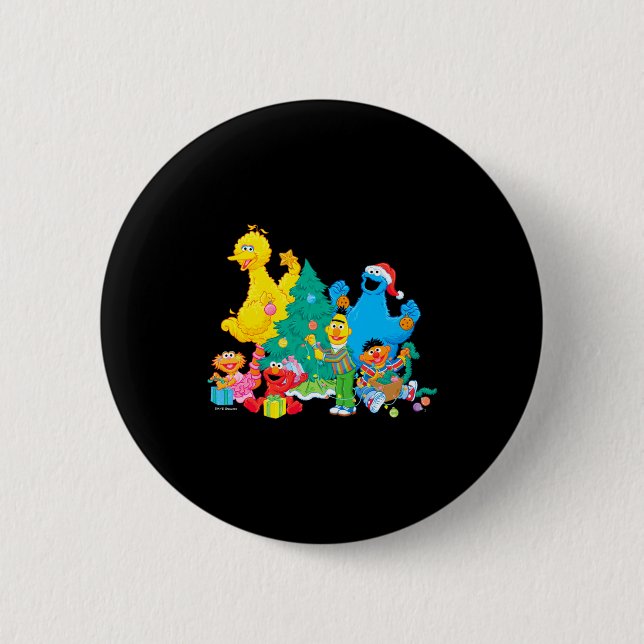 Sesame Street Christmas Pals  6 Cm Round Badge (Front)