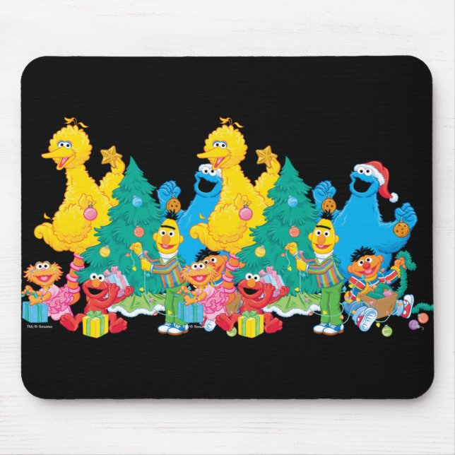 Sesame Street Christmas Pals T Shirt  Mouse Pad (Front)