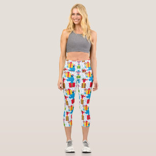 Sesame Street Christmas Presents Pattern Capri Leggings