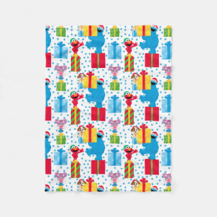 Sesame Street Christmas Presents Pattern Fleece Blanket