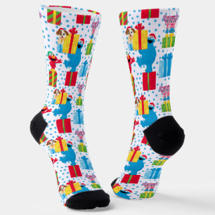 Sesame Street Christmas Presents Pattern Socks