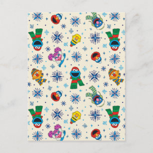 Sesame Street Christmas Snowflake Pattern Postcard