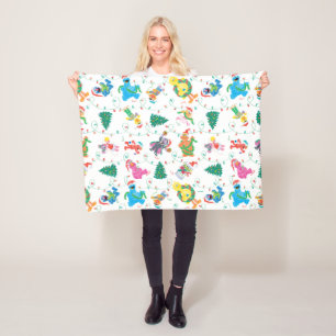 Sesame Street Christmas Tree Pattern Fleece Blanket