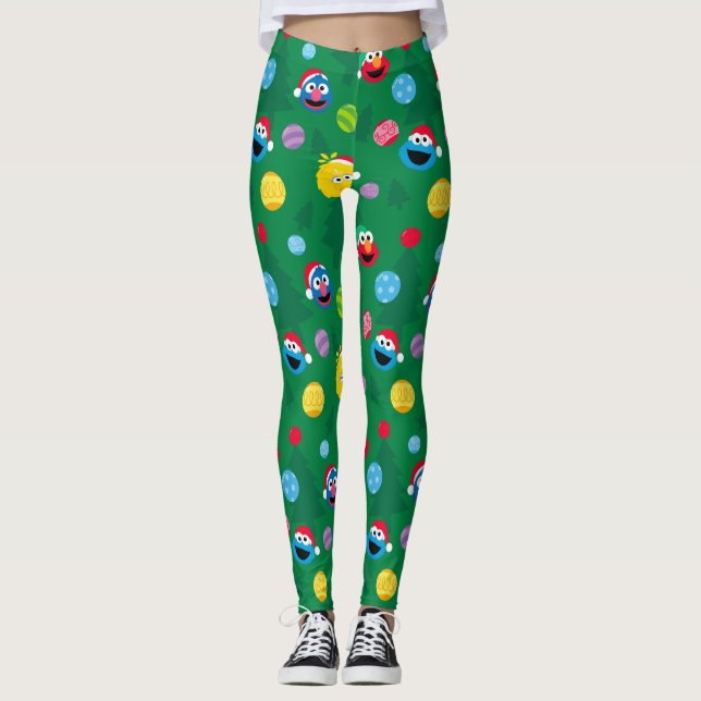 Sesame Street Christmas Tree Pattern Leggings (Front)