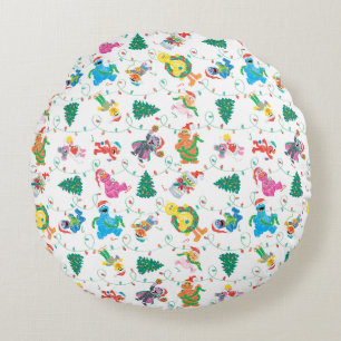 Sesame Street Christmas Tree Pattern Round Cushion