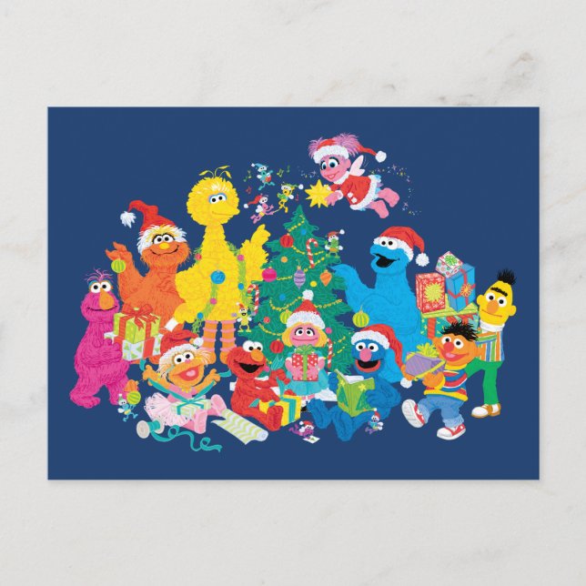 Sesame Street | Christmas with the Whole Gang Postcard (Front)