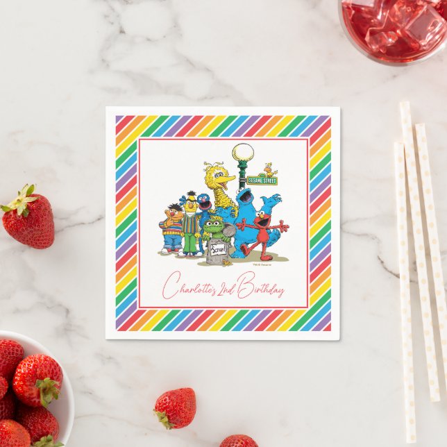 Sesame Street Colorful Rainbow Birthday Napkin (Insitu)