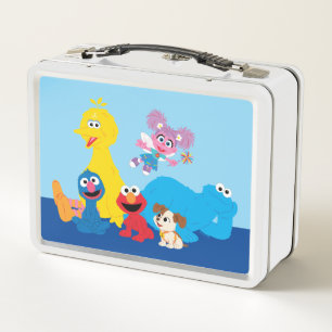 Sesame Street   Colourful Sesame Street Pals Metal Lunch Box